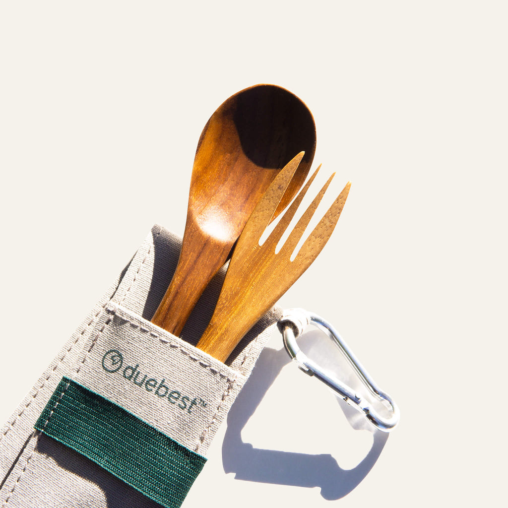 Compact (2 Utensil) Reusable Wooden Cutlery Set
